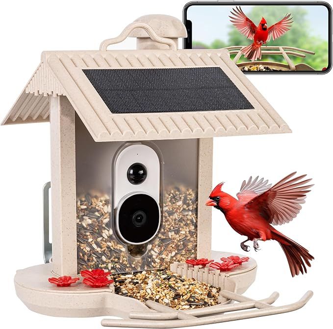 Gigalumi Smart Bird Feeder with Camera, AI Identify Bird Feeder Camera with Solar Pannel, Auto Ca... | Amazon (US)