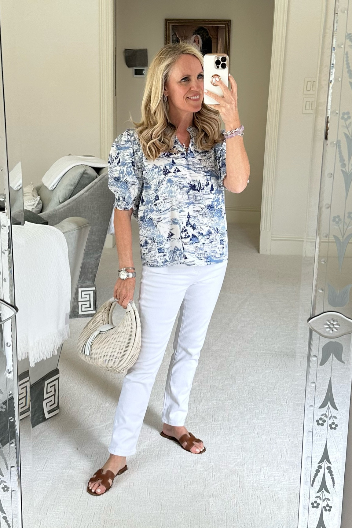 Blue and white toile spring top and crisp white denim both fit true to size


#LTKFind #LTKSeasonal #LTKunder100