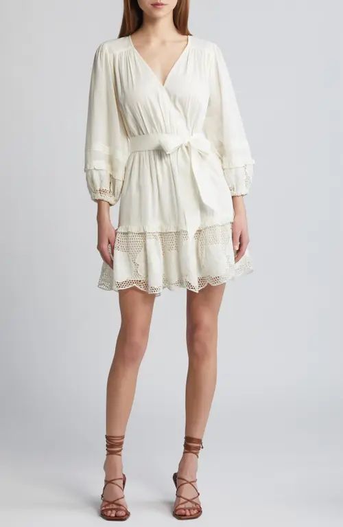 Cleobella Jill Tie Waist Long Sleeve Organic Cotton Minidress | Nordstrom | Nordstrom