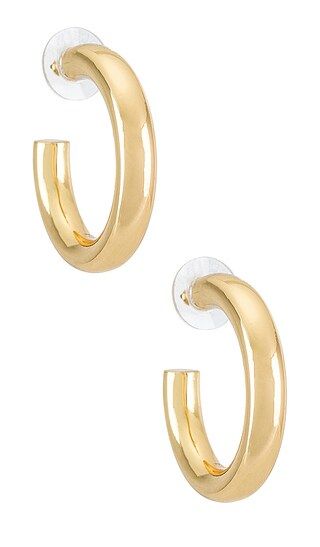 Dalilah Medium Tube Hoop Earrings in Gold | Revolve Clothing (Global)