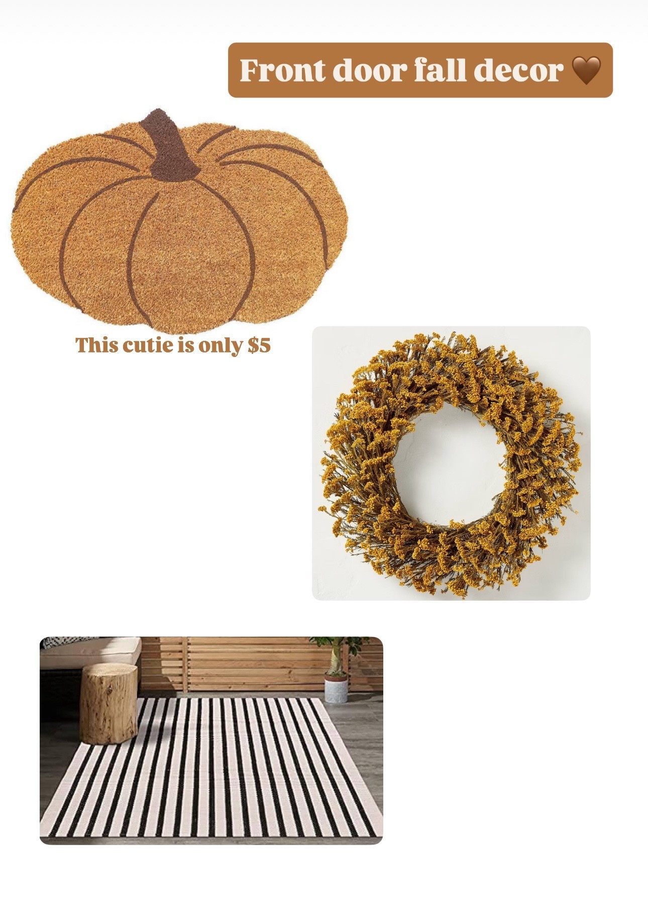 Front door fall decor 🤎🍂