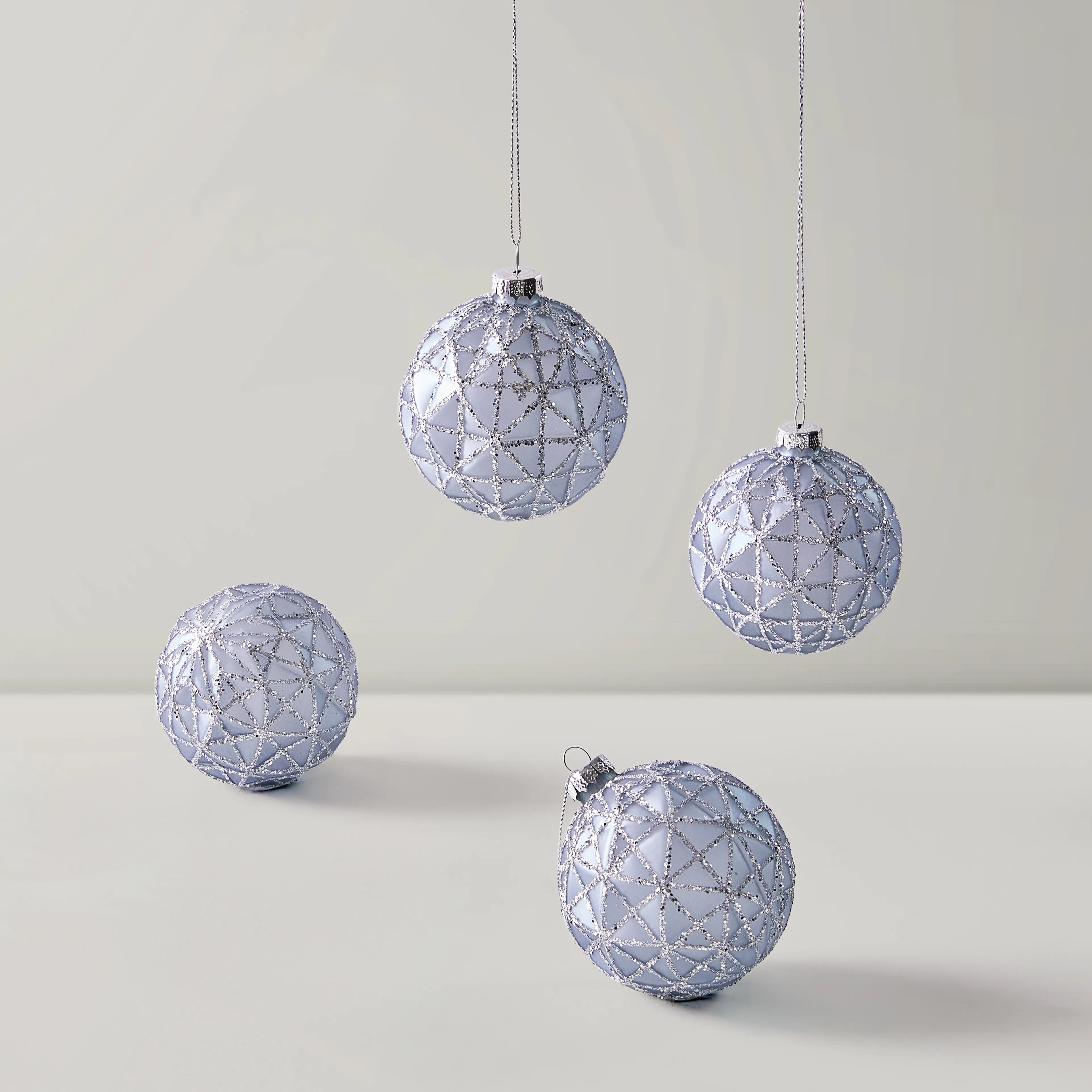 Geometric Glitter Ornament - Set of 4 | Z Gallerie