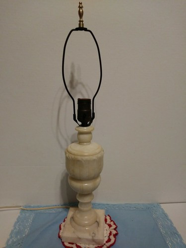 ~°VINTAGE ITALIAN WHITE MARBLE TABLE LAMP ALABASTER HAND CARVED & NUMBERED°~  | eBay | eBay US