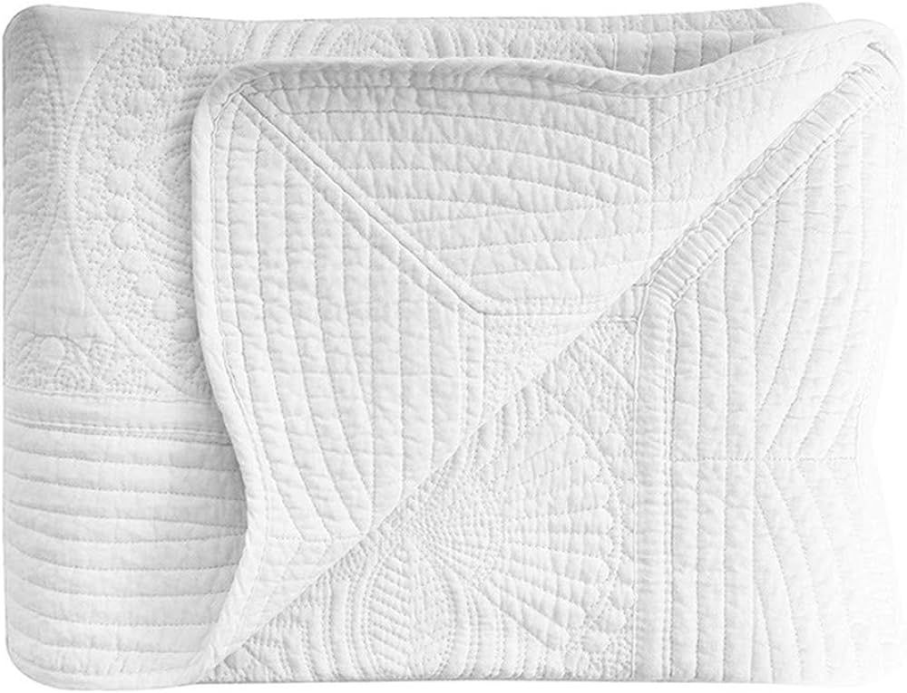 House White Baby Quilt, Cotton Embossed Baby Blanket,36x46inch | Amazon (US)