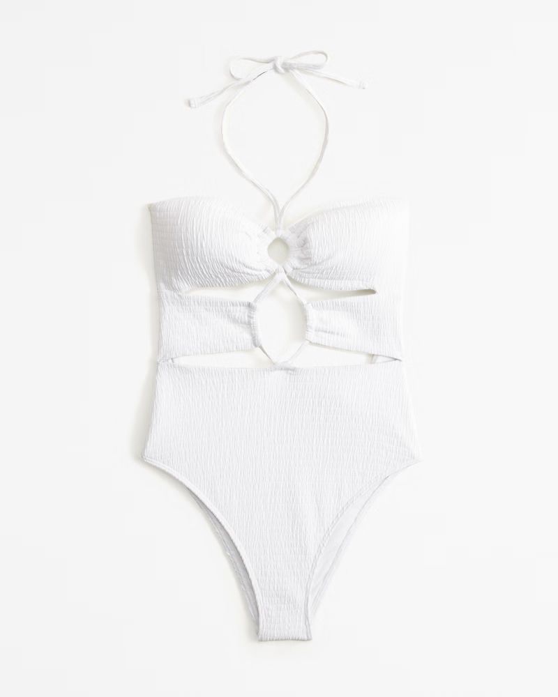 Halter O-Ring One-Piece Swimsuit | Abercrombie & Fitch (US)