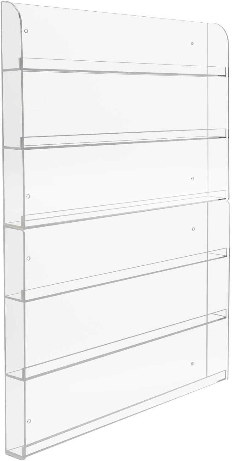 Sorbus Nail Polish Rack Wall Mounted Organizer Shelf - Clear Acrylic Shelves - 2 Pack: 3 Tiers Pe... | Amazon (US)