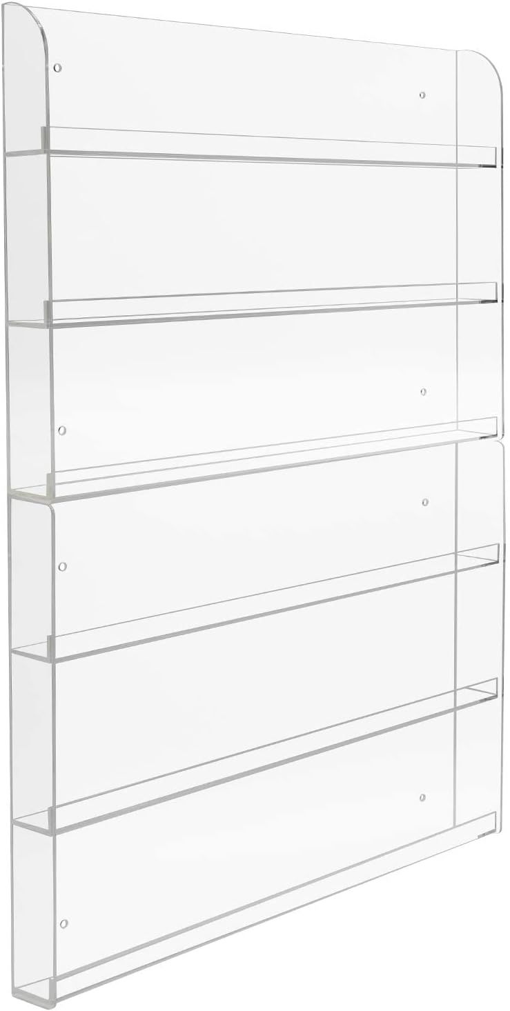 Sorbus Nail Polish Rack Wall Mounted Organizer Shelf - Clear Acrylic Shelves - 2 Pack: 3 Tiers Pe... | Amazon (US)
