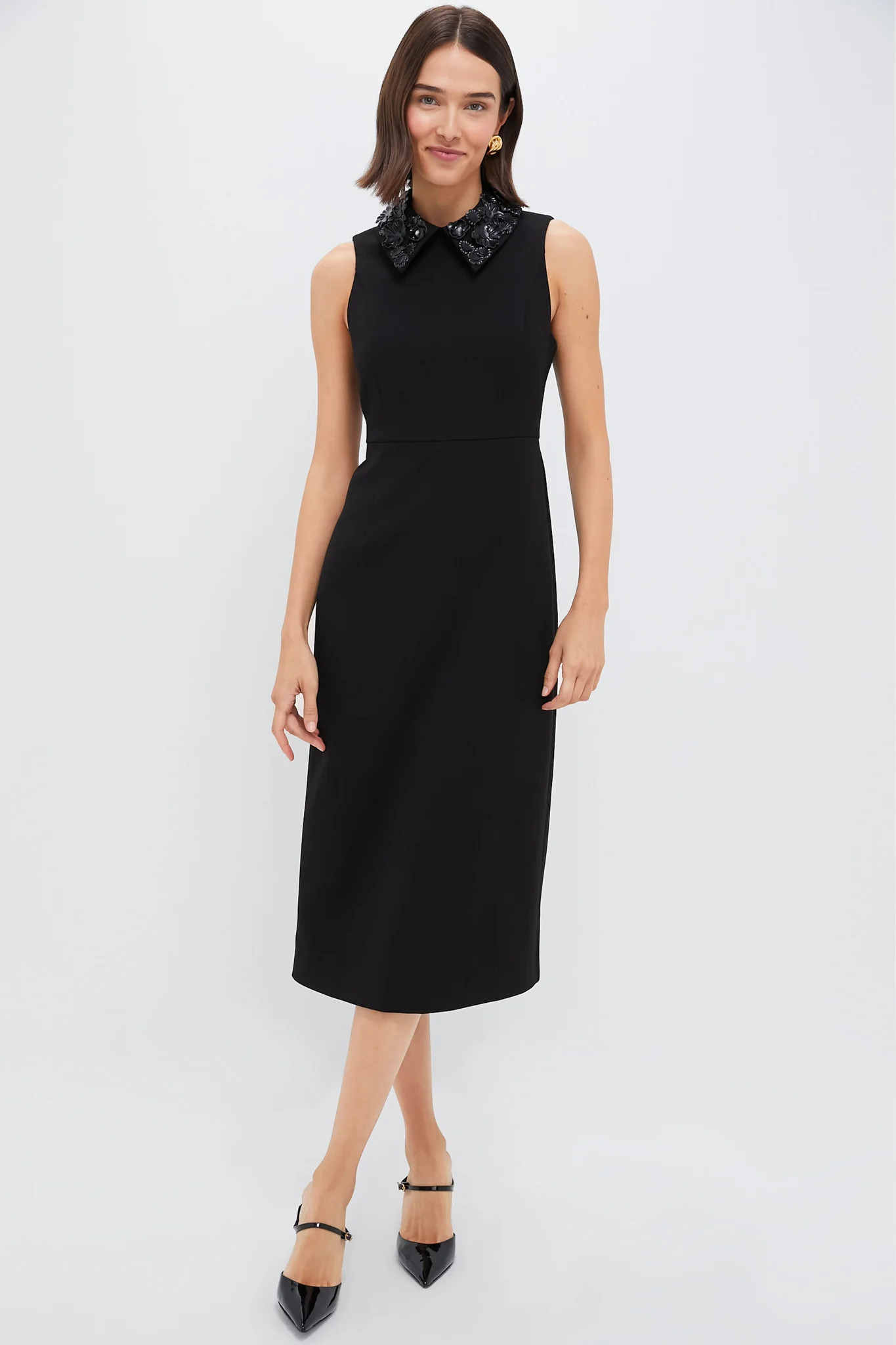 Black Floral Applique Helena Dress | Tuckernuck (US)