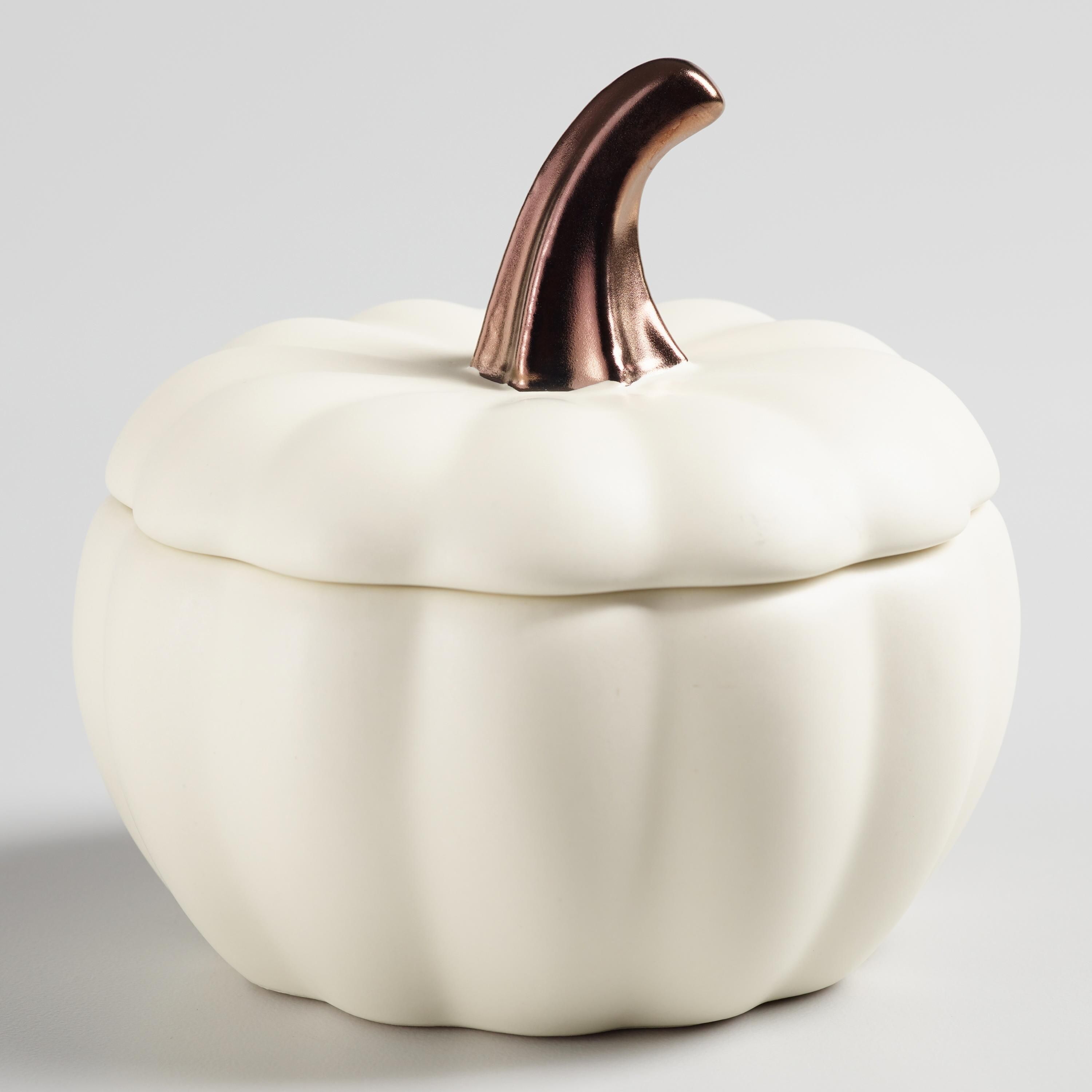 Matte White Ceramic Pumpkin Baker Set of 4 | World Market