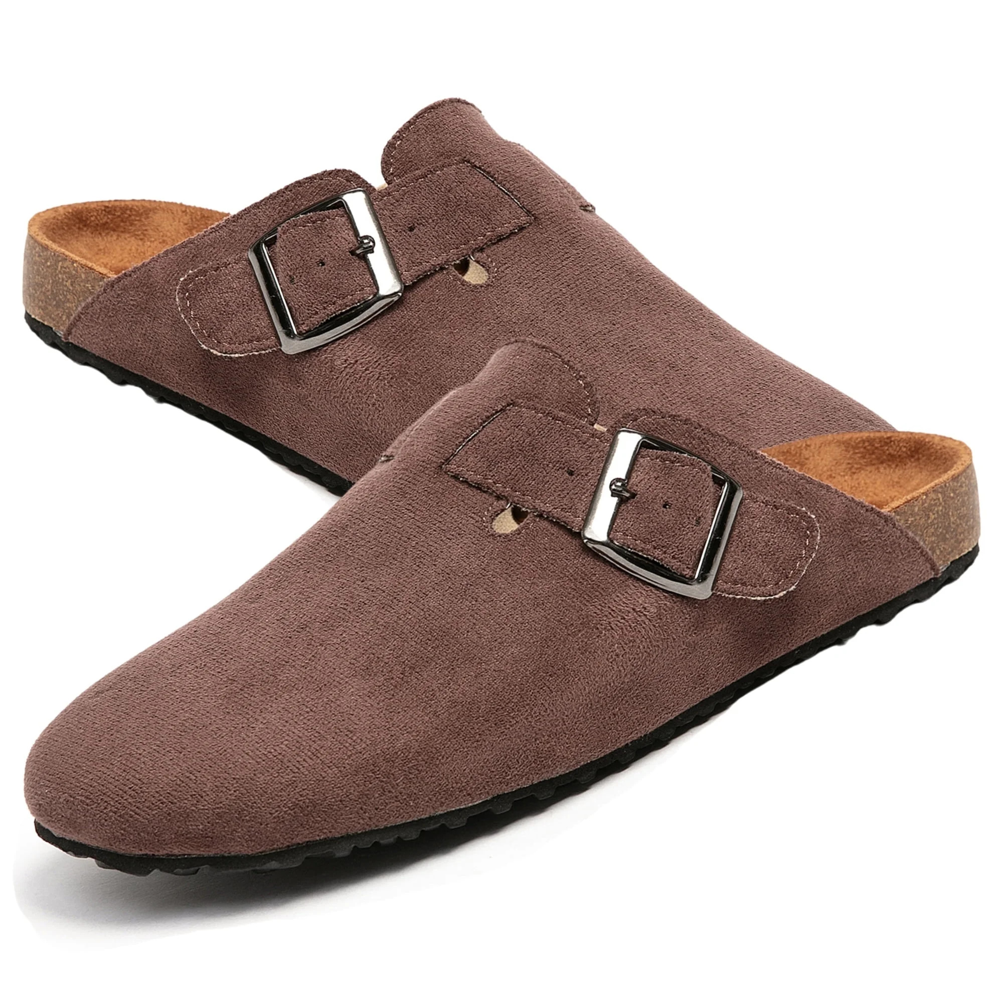 BERANMEY Women's Faux Suede Clogs & Mules Stylish Comfort Potato Shoes with Arch Support Cork Foo... | Walmart (US)