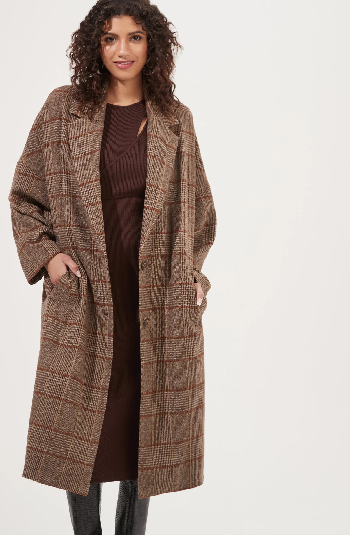 Dalary Plaid Oversized Coat | ASTR The Label (US)