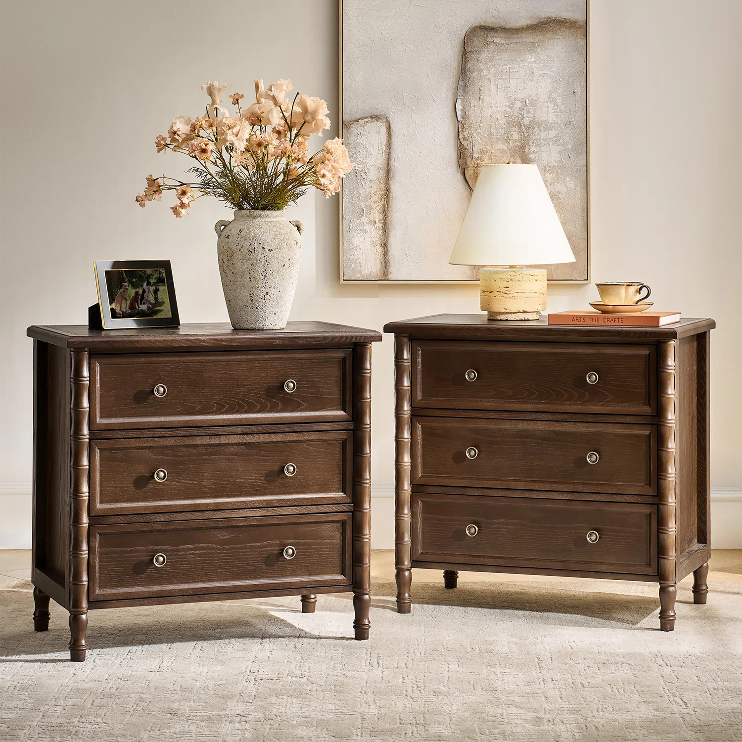 Lucious 3-Drawer Transitional 28''W Curved End Table with Charging Station and Easy Assembly  (Se... | Wayfair North America