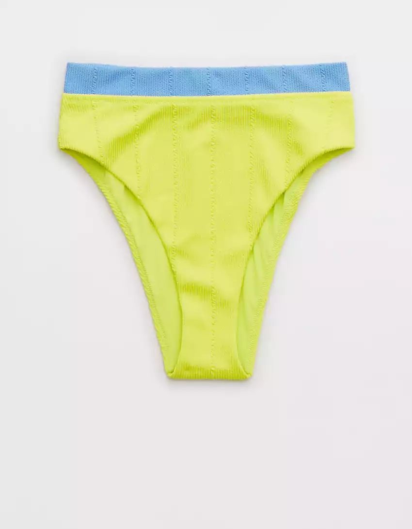 Aerie Crinkle High Cut Cheeky Bikini Bottom | American Eagle Outfitters (US & CA)