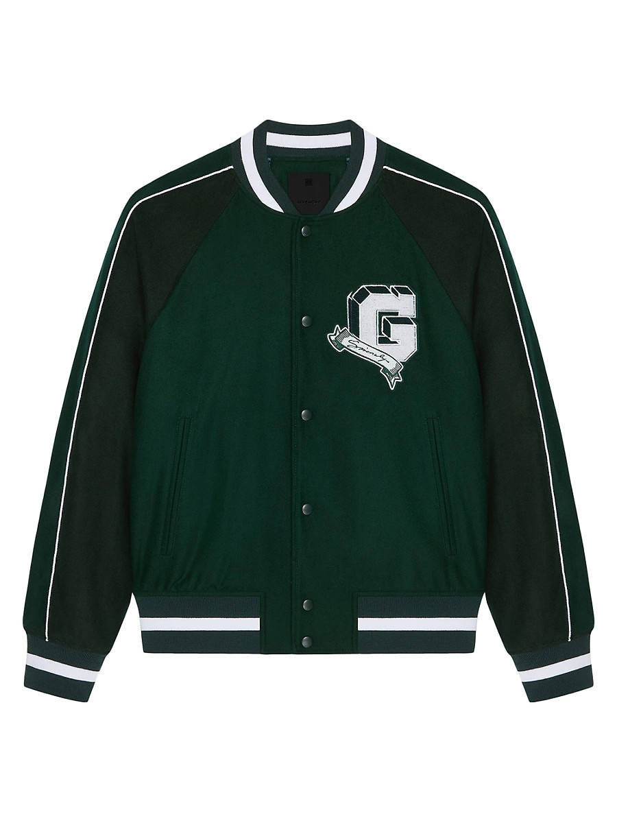 Men's College Varsity Jacket in Wool - Dark Green - Size 40 | Saks Fifth Avenue