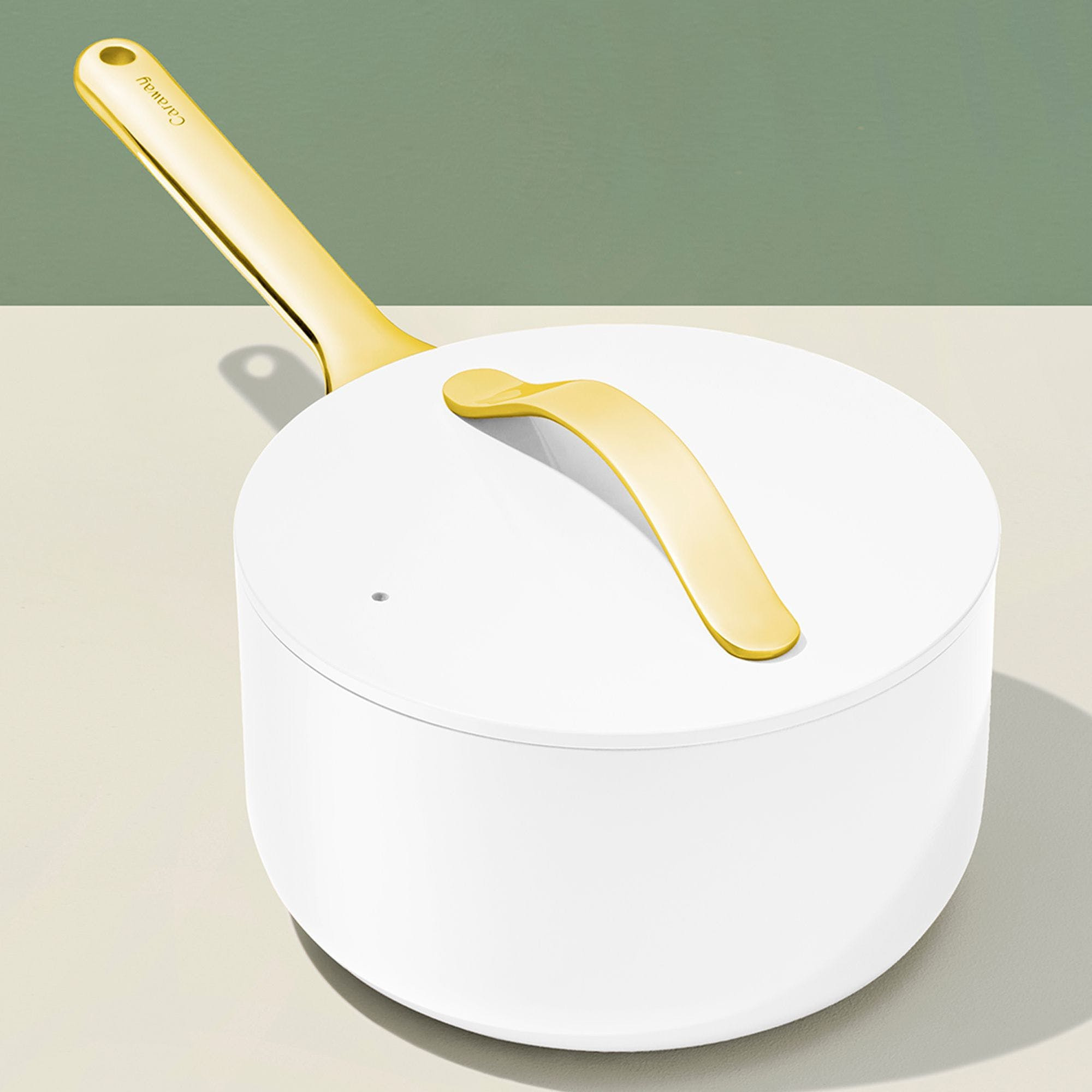 3 QT Sauce Pan In White | Non-Stick, Non-Toxic, PFAS-Free Ceramic Pans | Induction-Compatible For Healthy Cooking | Caraway | Caraway