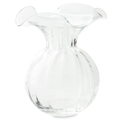 Hibiscus Fluted Vase, Clear | One Kings Lane