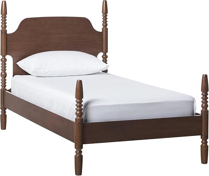 Walker Edison EZ Assembly Traditional Wood Spindle Bed, Vintage Bed Frame, No Box Spring Required... | Amazon (US)