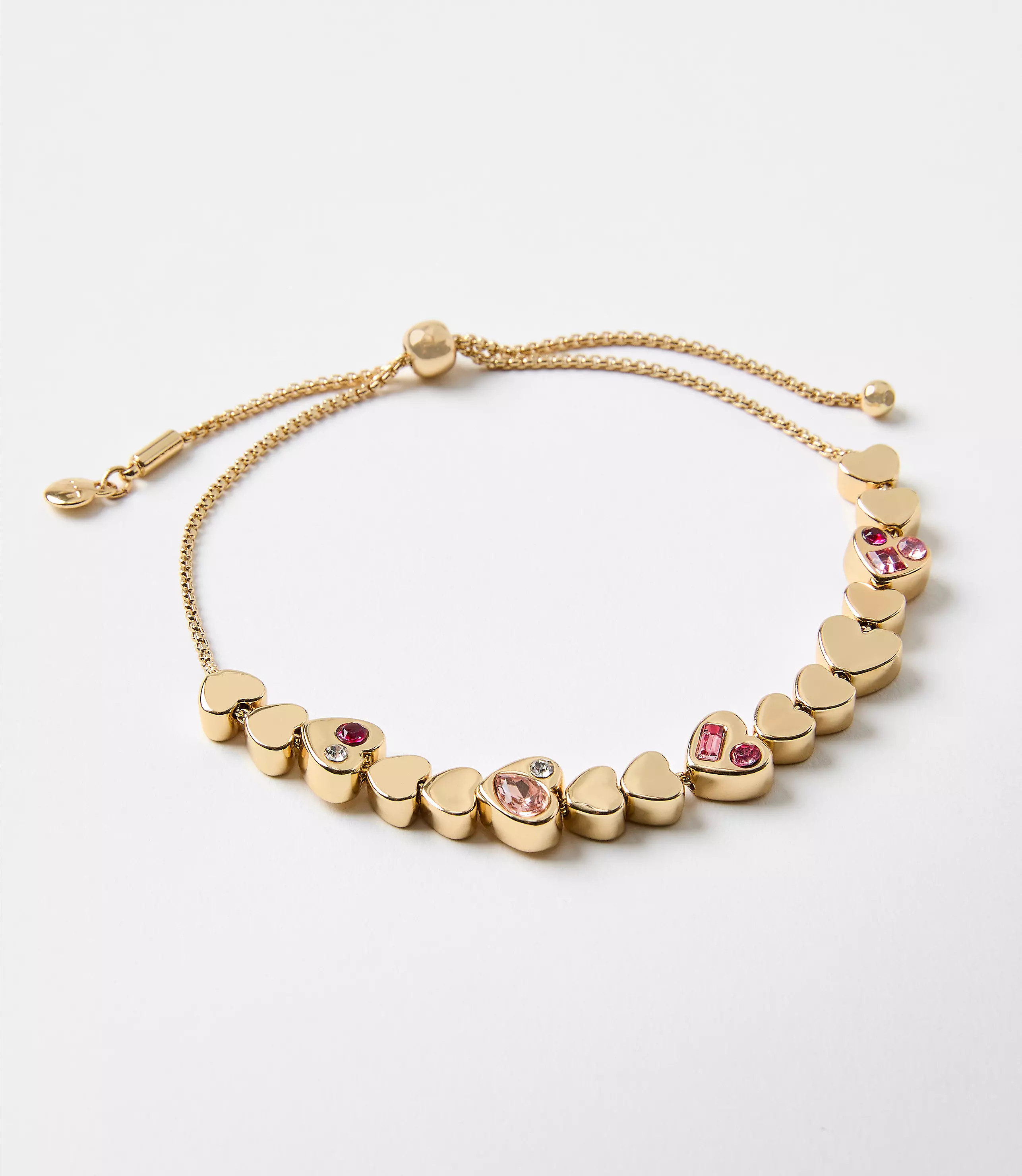Sparkle Heart Pull Tie Bracelet | LOFT