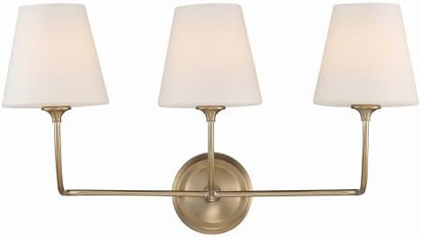 Crystorama Libby Langdon Sylvan 3 Light Vibrant Gold Bathroom Vanity with Glass Shades | Amazon (US)