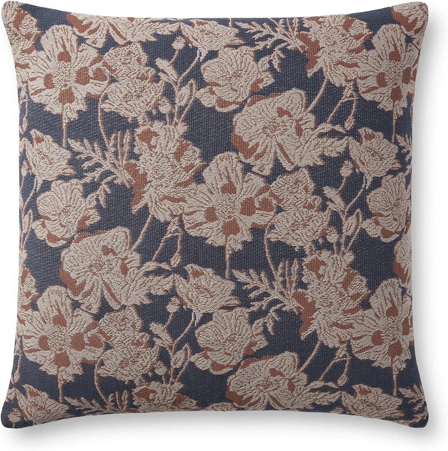 Chris Loves Julia x Loloi Matilda Collection PCJ0008 Navy / Clay 18'' x 18'' Pillow | Amazon (US)