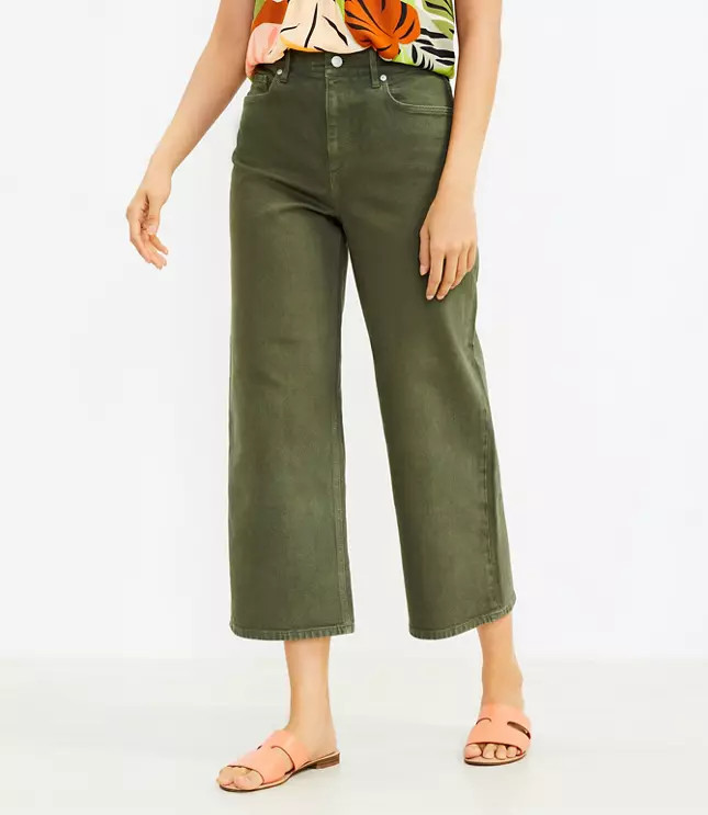 High Rise Wide Leg Crop Jeans | LOFT
