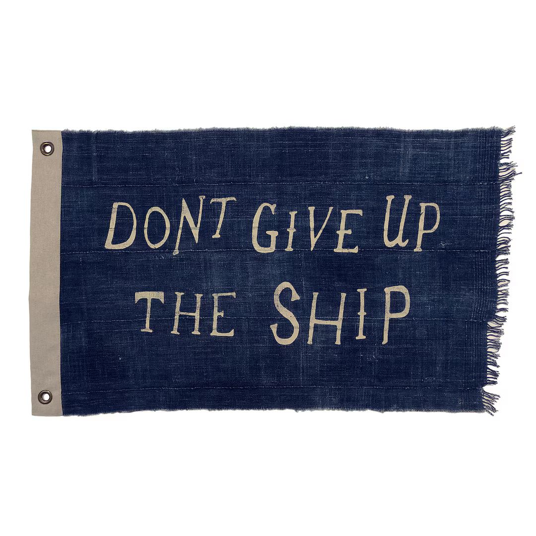 Vintage Indigo Flag, Don't Give Up the Ship, 100% Cotton | Etsy (US)