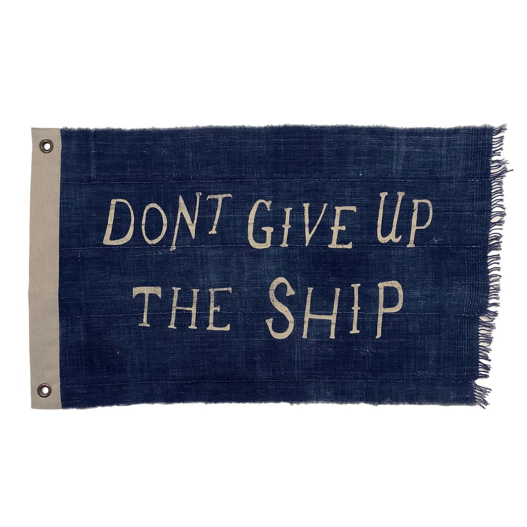 Vintage Indigo Flag Don't Give up the Ship 100% Cotton - Etsy | Etsy (US)
