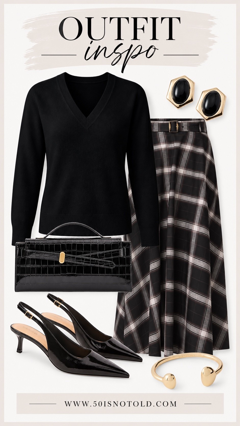 Women’s Fall outfit inspo | workwear | classic black outfit | plaid skirt

#LTKMidsize #LTKOver40 #LTKootd