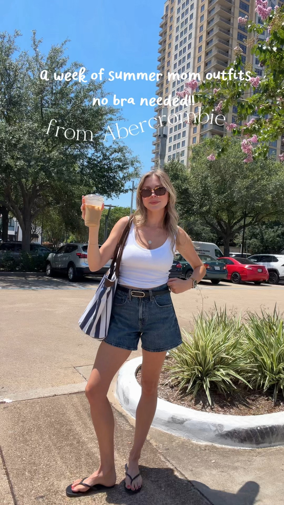 #AbercrombiePartner @abercrombie - a week of bra free summer outfits! I’m wearing a S in the tank, romper/dress, tennis skort and top, and 26 in my favorite jean shorts!!

#LTKmomlife #LTKootd