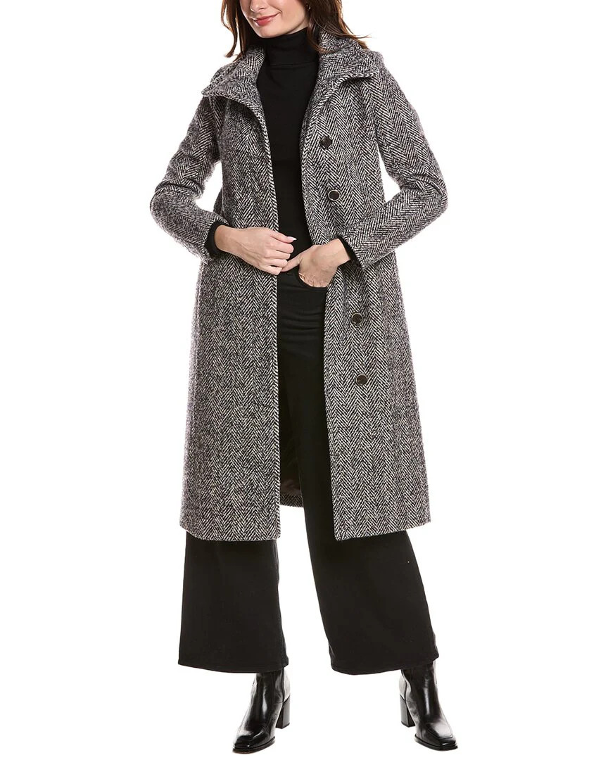 Kenneth Cole New York Tweed Wool-Blend Walker Coat | Shop Simon