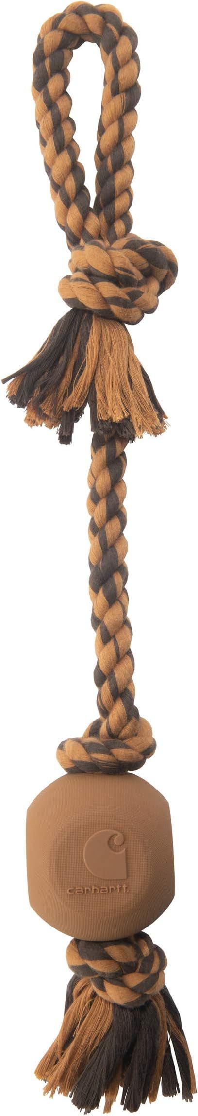 Carhartt Pet Toys Rubber Ball Dog Rope Pull, Durable Pull for Dogs, Carhartt Brown/Dark Brown | Amazon (US)