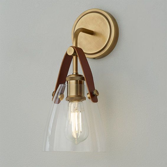 Glass and Leather Sconce | Shades of Light