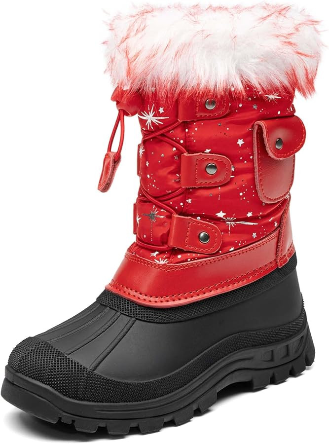 DREAM PAIRS Boys Girls Snow Boots Water-Resistant Outdoor Warm Cozy Anti-Slip Mid Calf Faux Fur L... | Amazon (US)