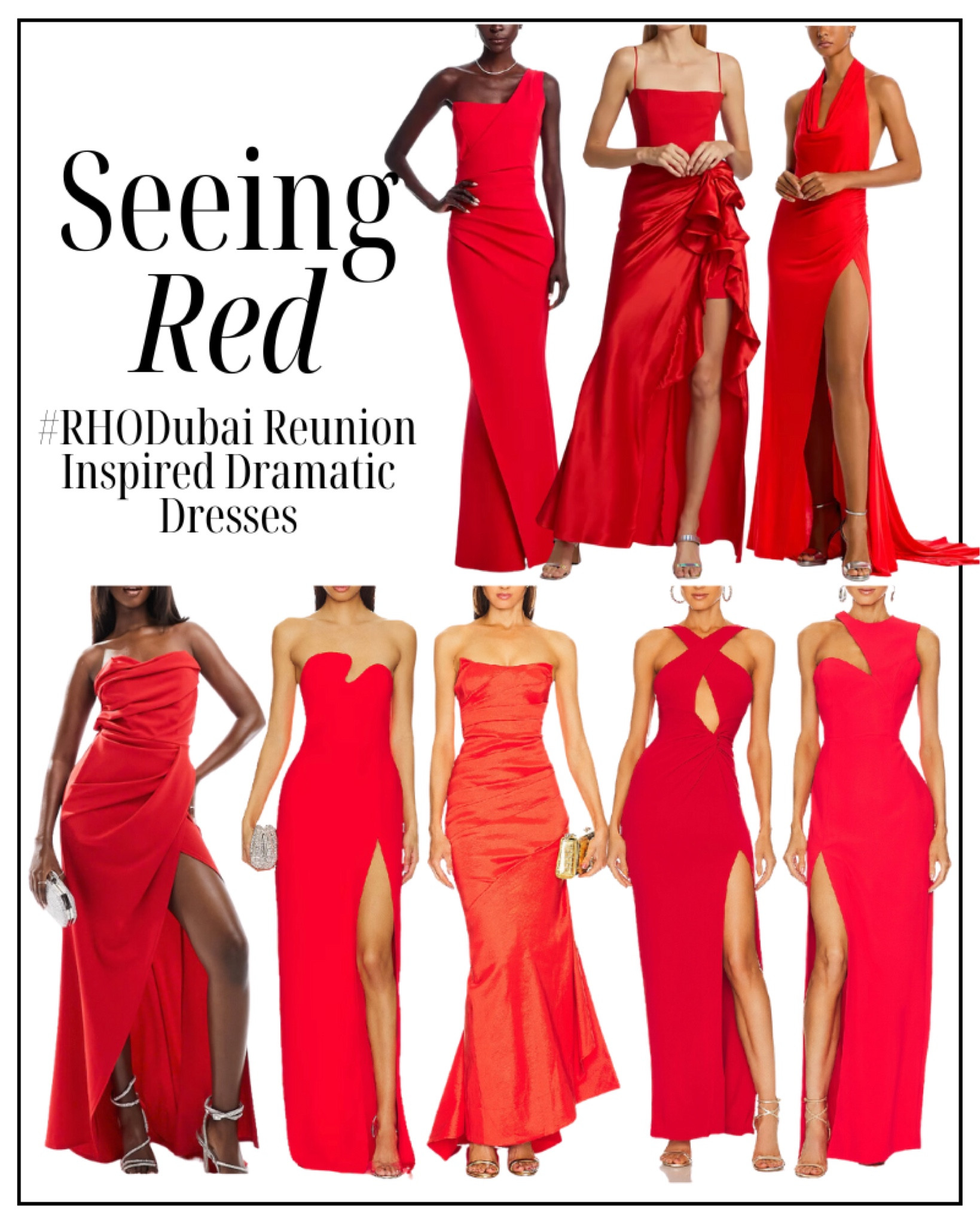 Red Gowns Inspired by the Real Housewives of Dubai Reunion Looks