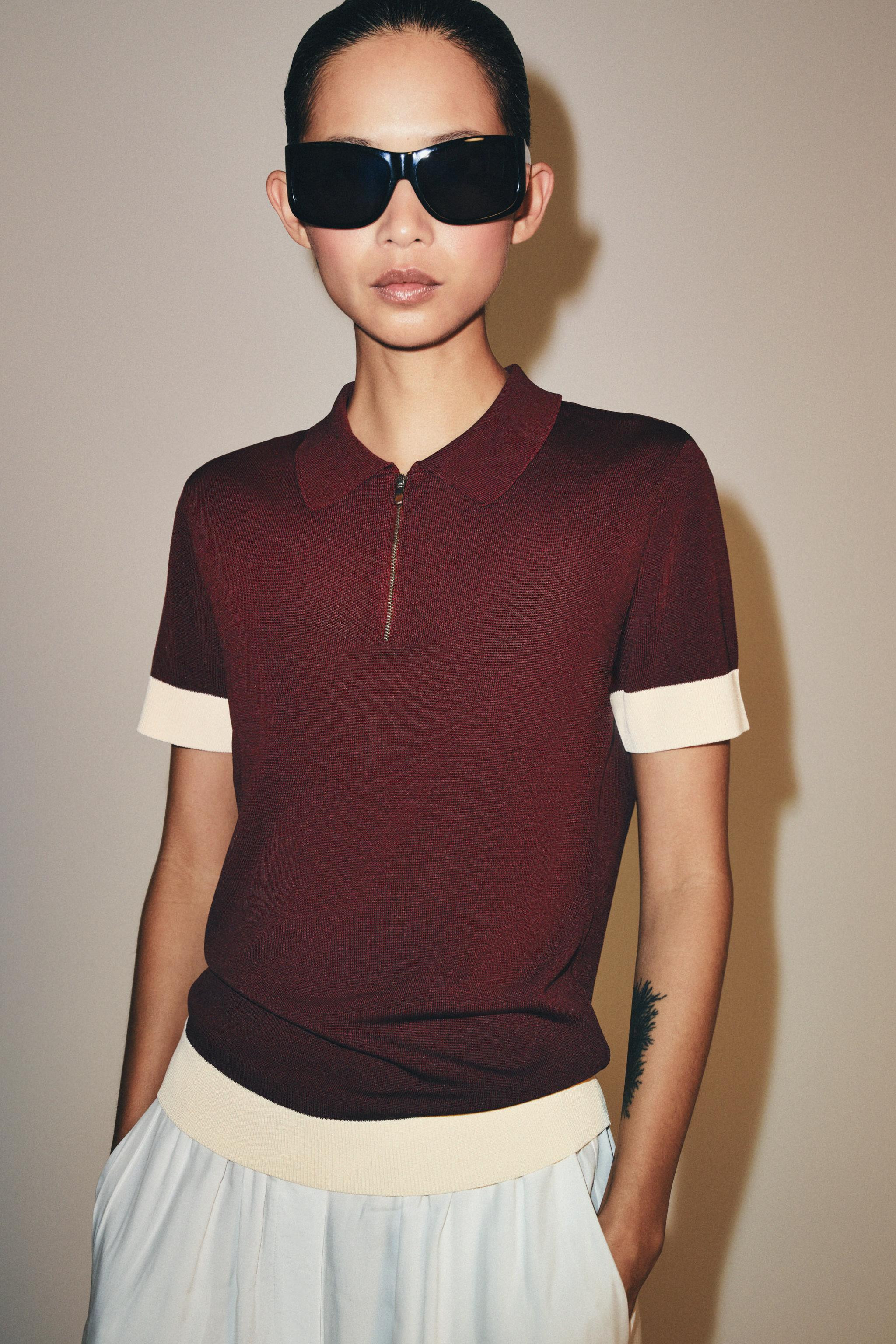 KNIT ZIP-UP POLO SHIRT | Zara US