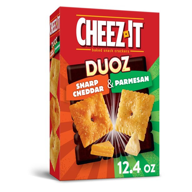Cheez-It DUOZ Cheddar and Parmesan Cheese Crackers, 12.4 oz | Walmart (US)