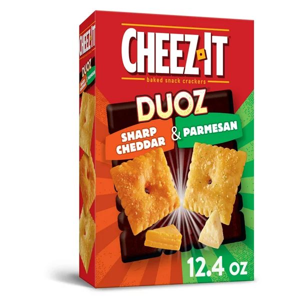 Cheez-It DUOZ Cheddar and Parmesan Cheese Crackers, 12.4 oz | Walmart (US)