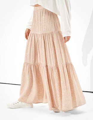 AE Tiered Maxi Skirt | American Eagle Outfitters (US & CA)