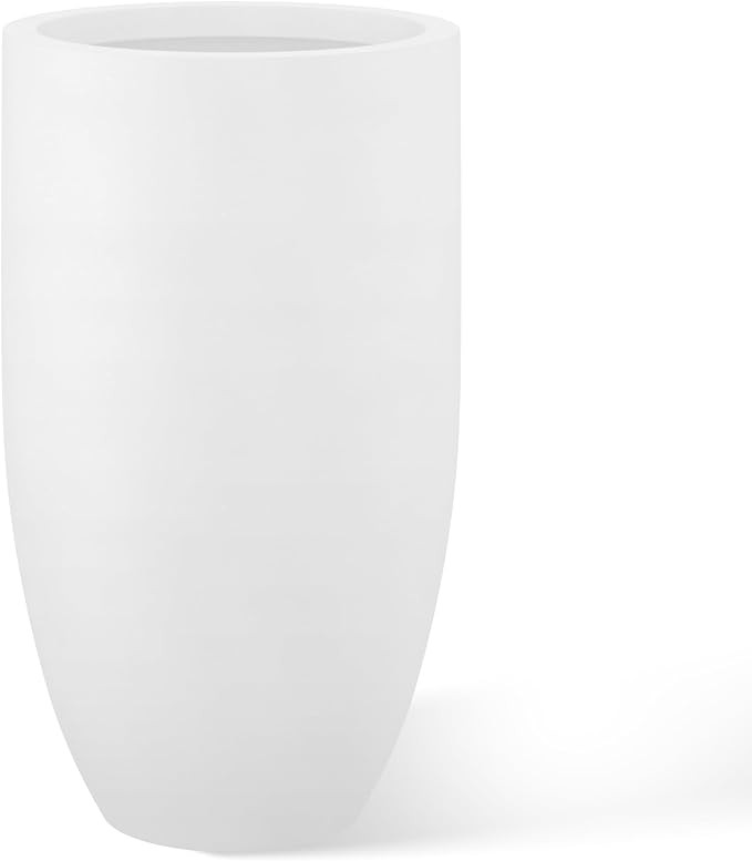 Kante 24 Inch Tall Round Concrete Planter, Large Indoor Outdoor Plant Pots with Drainage Hole and... | Amazon (US)