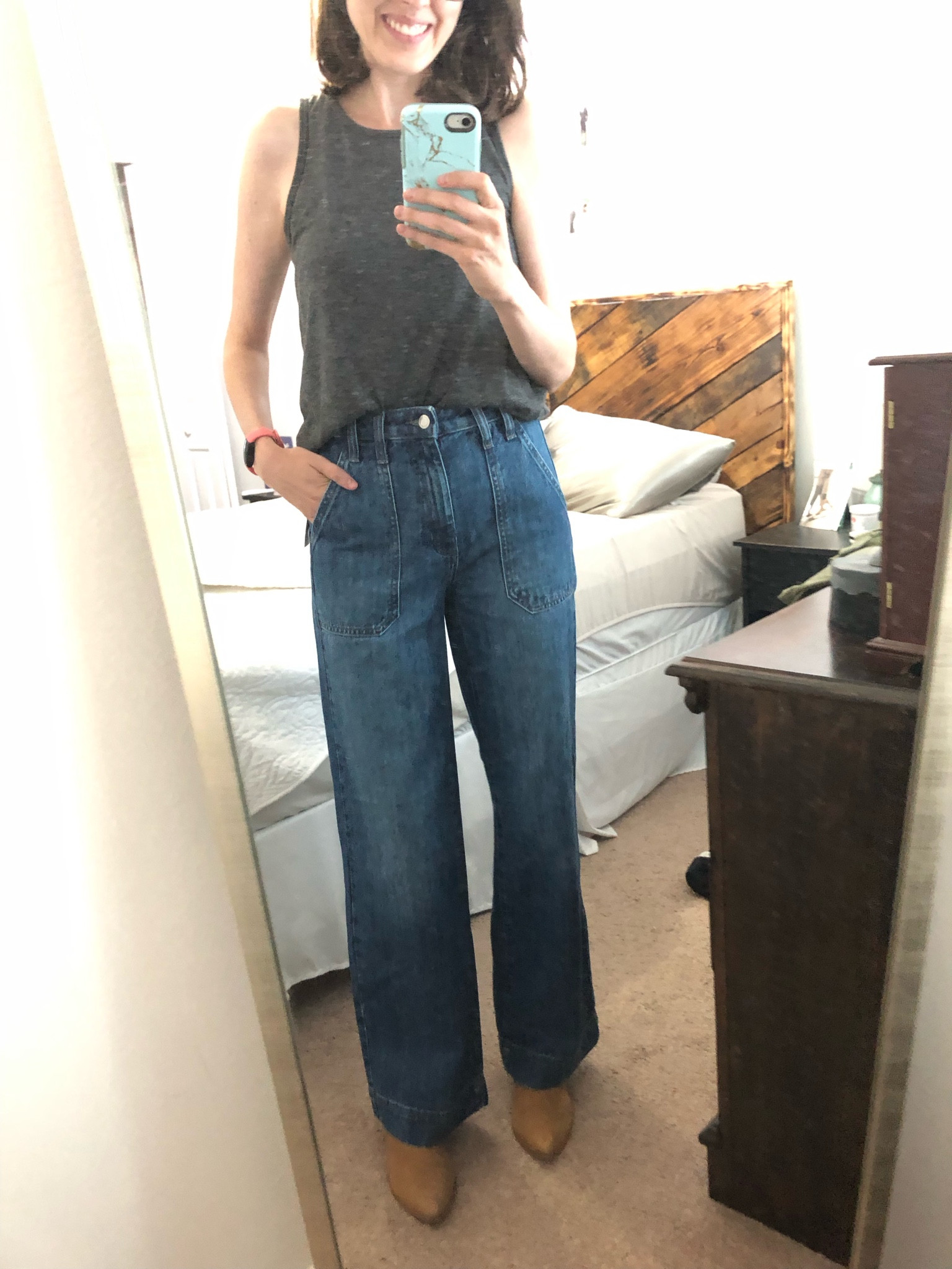 Just bought these target wide leg jeans fits tts wearing 25/ 0 regular inseam. The length is good I’m 5’6 and wearing a 2 inch boot. 

Fall outfit 
Work outfit 
Casual outfit
Wear now
Wear later
Transitional outfit 
Early Fall outfit 
Work from home outfit
WFH outfit 
Teacher outfit
Denim jeans
Work jeans 

#LTKworkwear #LTKfindsunder50 #LTKSeasonal