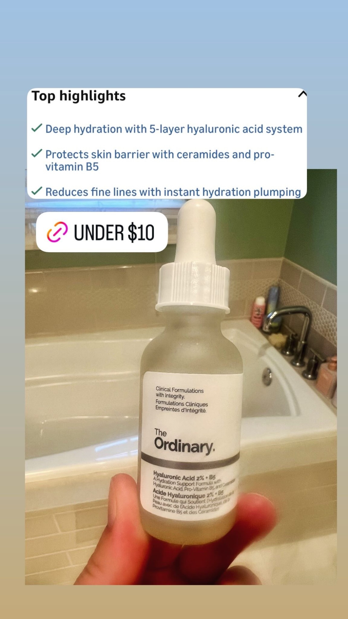 The Ordinary Hyaluronic Acid from Amazon 

#LTKOver40 #LTKmorningroutine #LTKBeauty