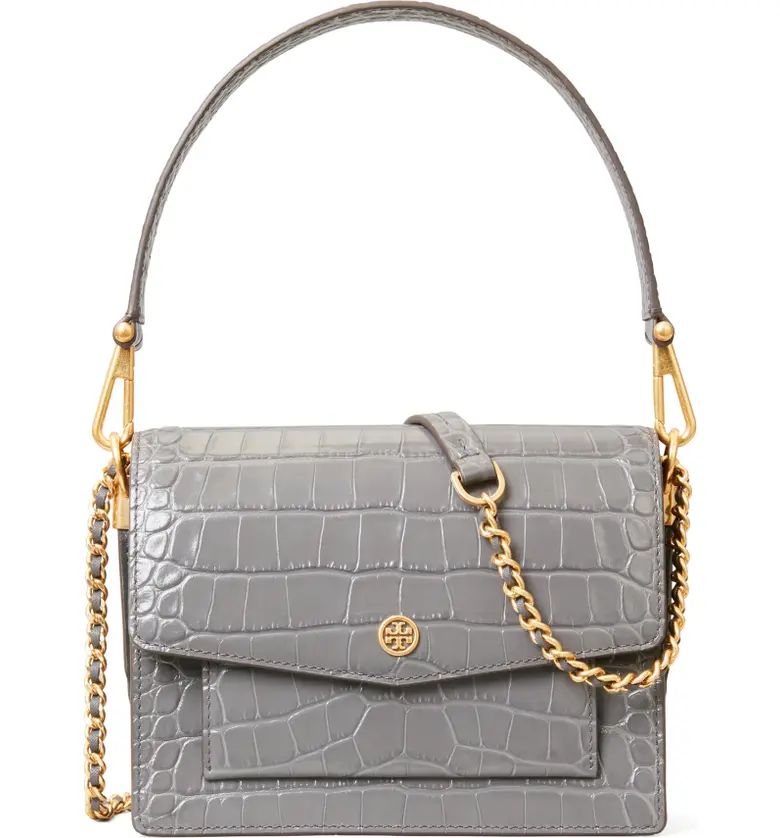 Robinson Embossed Double Strap Leather Flap Bag | Nordstrom Rack