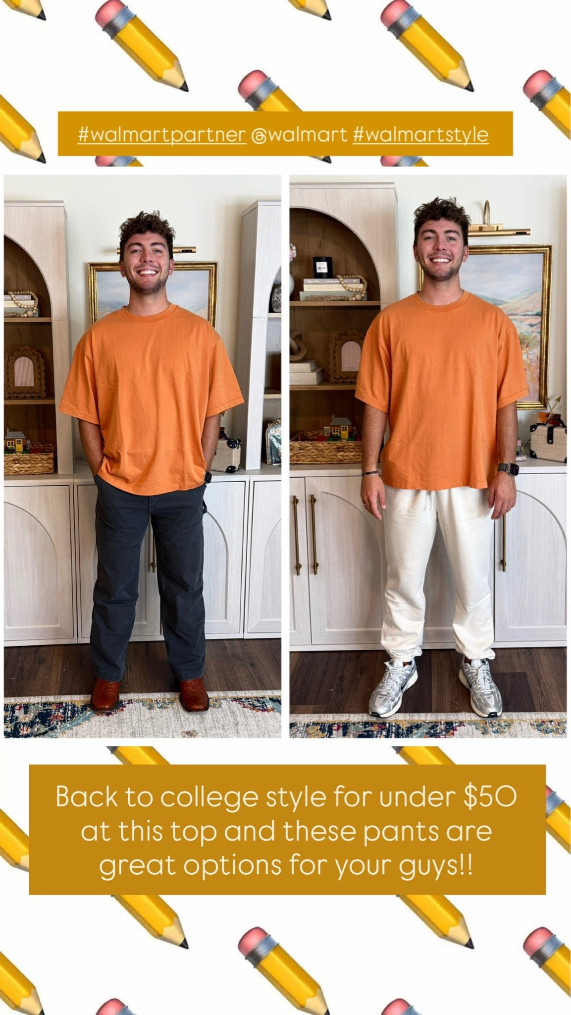 Partnering with @Walmart #walmartpartner to share some of Mason’s favorite back-to-college looks that are perfect for campus life. Whether he’s heading to class in the comfy No Boundaries joggers and an easy tee, reaching for a pair of classic denim that mixes and matches with just about everything, or wearing the new No Boundaries cargo pants, these are the pieces he’ll be wearing on repeat this semester. #walmartstyle

The best part? Walmart has affordable, on-trend options for every campus, every schedule, and every style. Building a college wardrobe doesn’t have to be expensive when you can mix and match pieces that work all semester long.

Mason is wearing his true size in everything for reference.



Walmart fashion, back to college, college style, campus outfits, men’s Walmart fashion, No Boundaries, affordable men’s fashion, college essentials, dorm style, campus wardrobe, everyday basics, casual outfits, college wardrobe, back to school style, budget-friendly fashion, mix and match outfits, college outfits for guys
