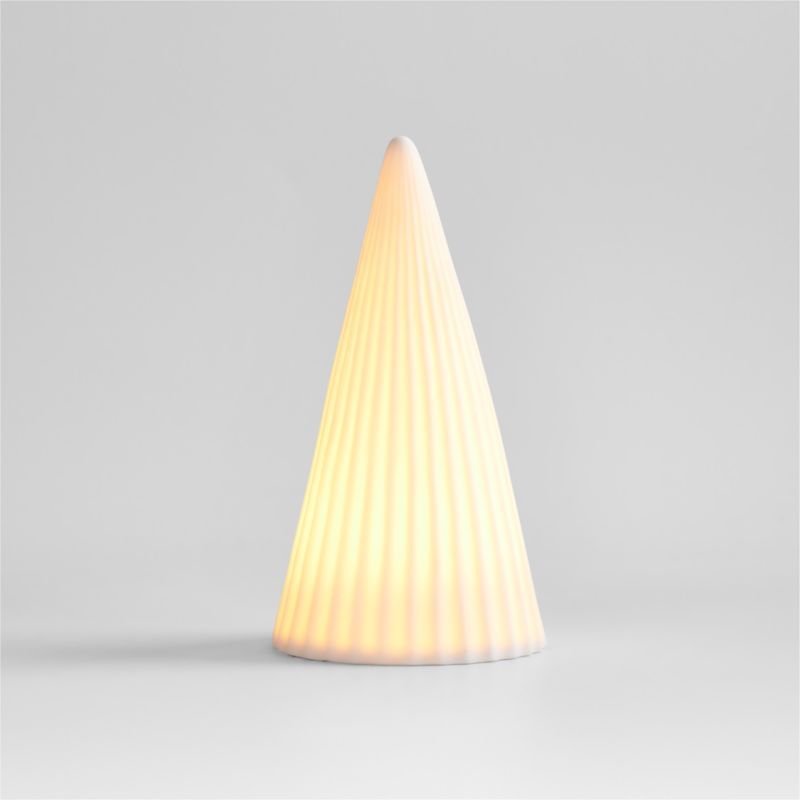 LED Small White Porcelain Christmas Tree Decorative Object + Reviews | Crate & Barrel | Crate & Barrel