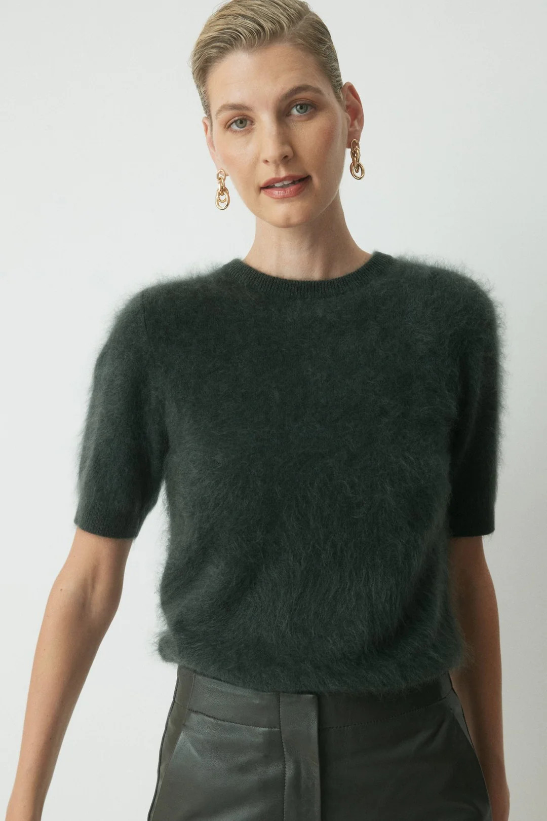 Ellis Cashmere Top - Dark Olive | Perri Cutten