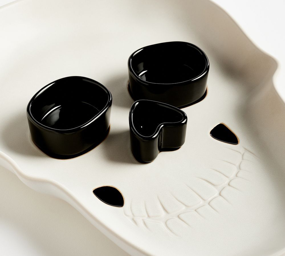 Figural Skull Stoneware Condiment Server | Pottery Barn (US)