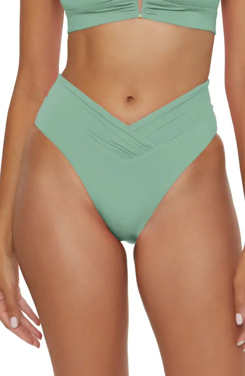 Becca Color Code High Waist Bikini Bottoms in Mineral at Nordstrom, Size Medium | Nordstrom