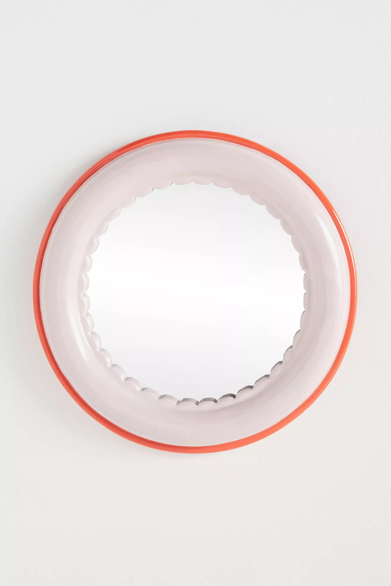 Merritt Pink Scalloped Round Petite Gallery Wall Mirror | Anthropologie (US)