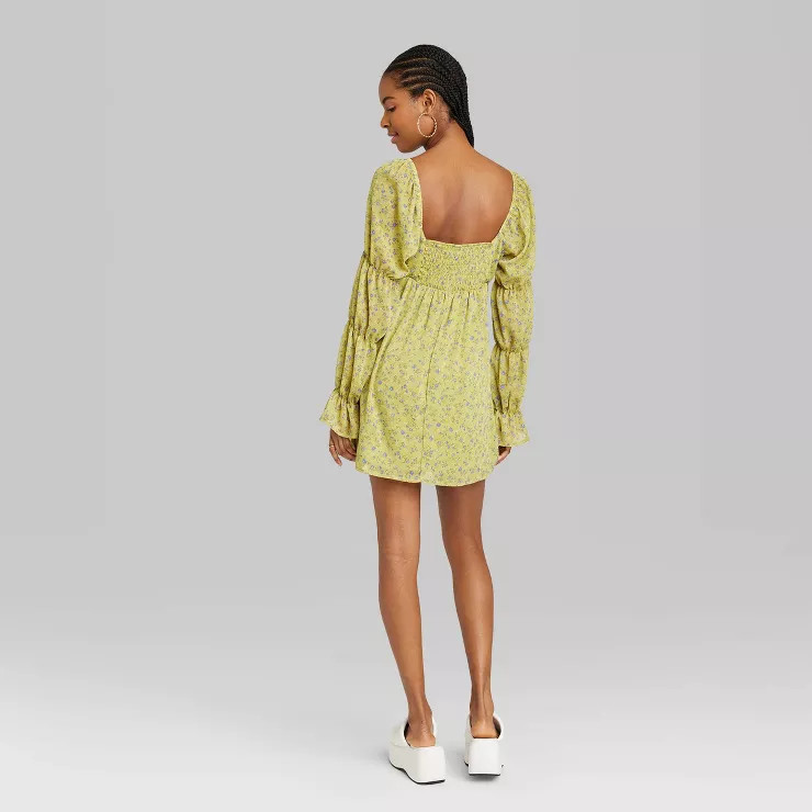 Women's Balloon Long Sleeve Smocked Babydoll Dress - Wild Fable™ | Target