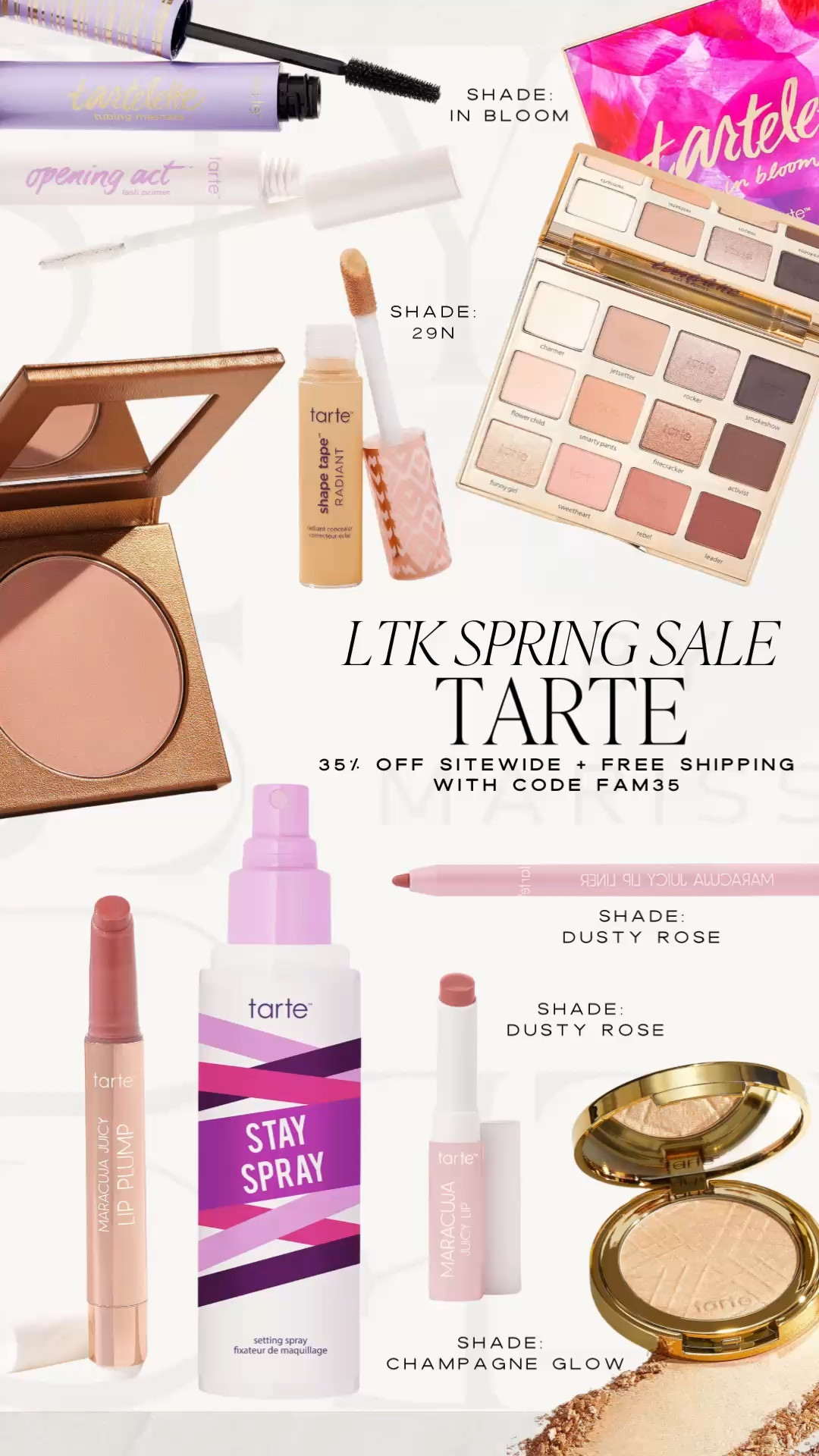 Last day to shop! LTK SPRING SALE! 35% off @Tarte site wide + free shipping with code FAM35

Tarte sale, Tarte favorites, Tarte makeup, beauty sale, spring sale

#LTKBeauty #LTKSpringSale